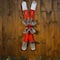 Glitzhome® 35" Red Wooden & Galvanized Ski Porch Décor